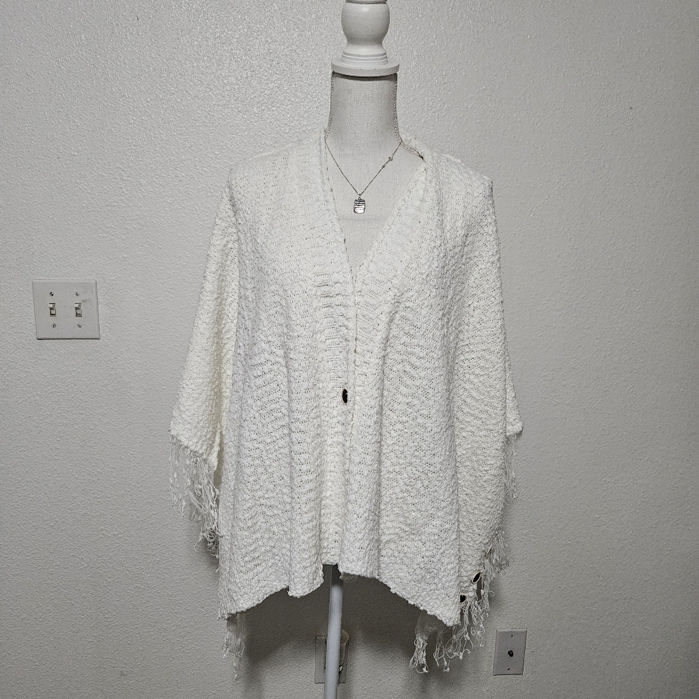 NWB POL Pancho with distressed manufactured back boho western